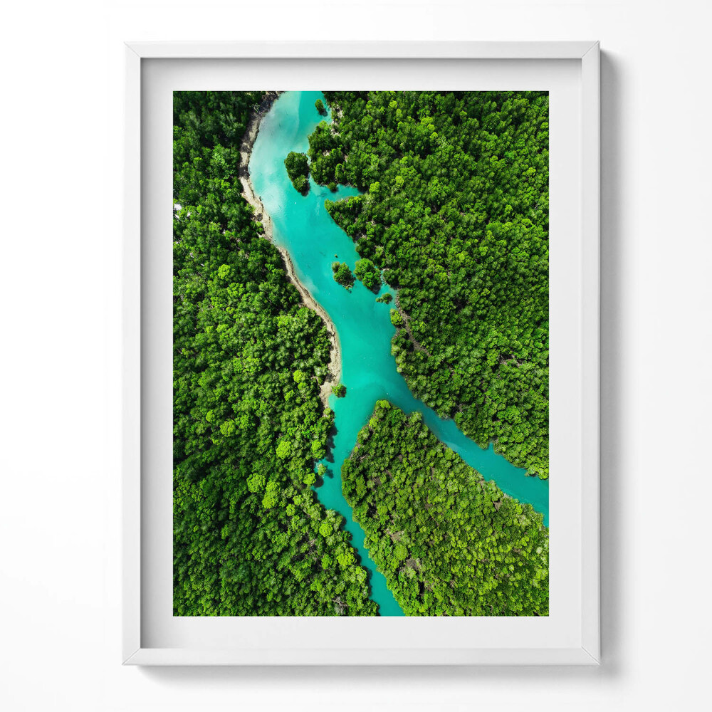 Keretezett kép River in tropical forests from a bird's eye view