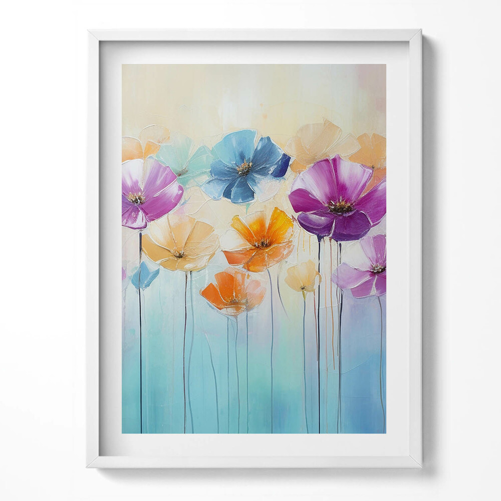 Keretezett kép Painted colourful flowers