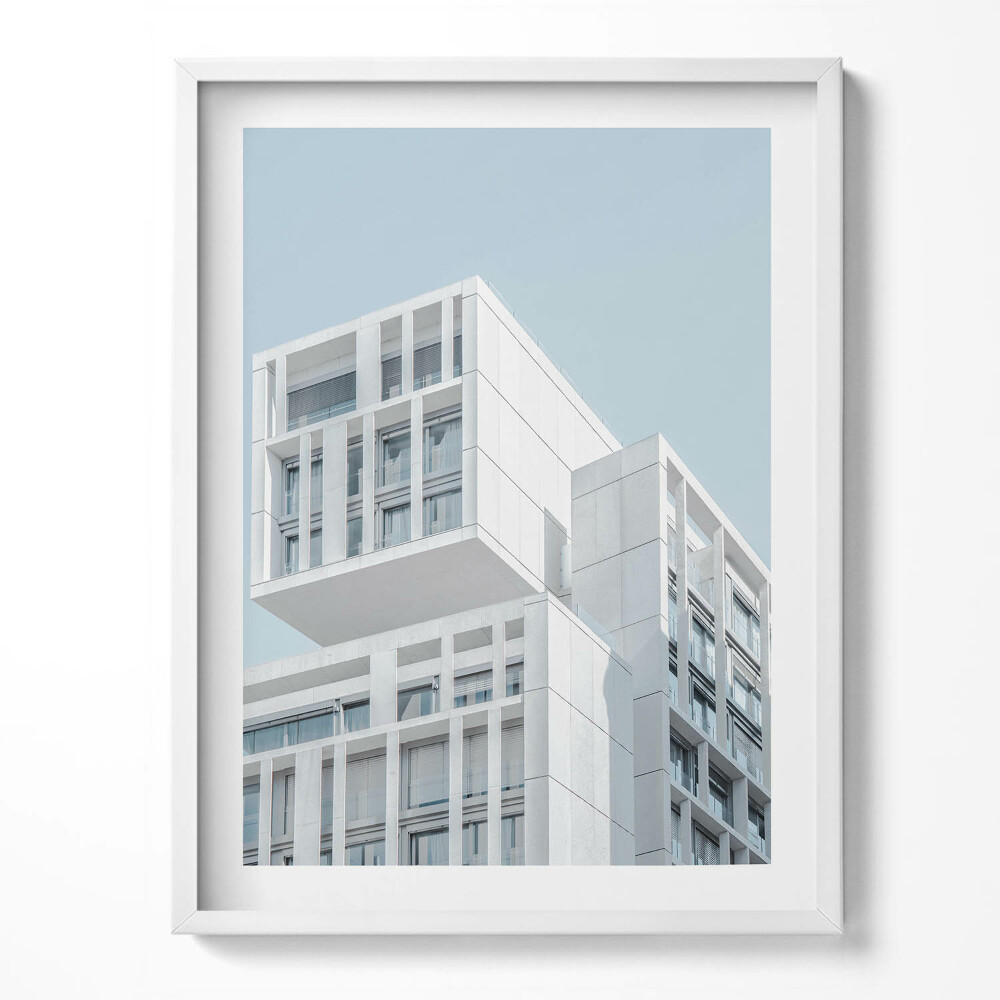 Kép keretben Fehér minimalista épületarchitektúra