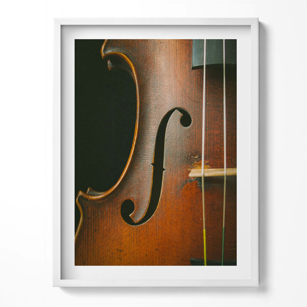 Keretezett kép Hegedű hangszer xm Fehér városkép éjszaka