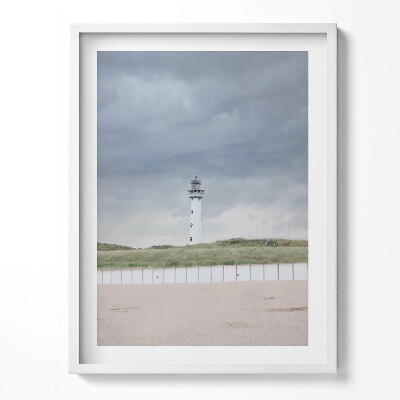 Kép keretben Magányos világítótorony a tengerparton