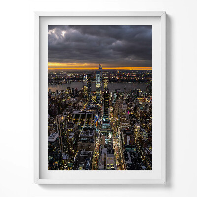 Kép keretben Városi építészet madártávlatból éjszaka