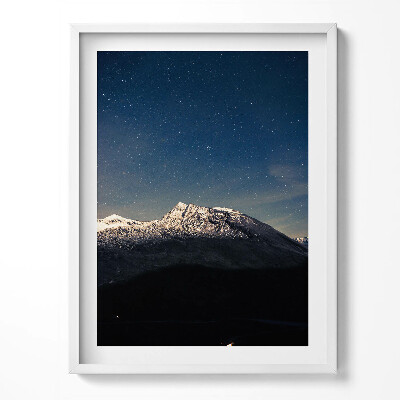 Keretezett kép Tájkép egy hegyről a csillagos égen