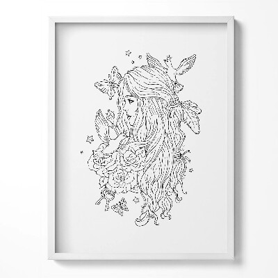 Keretezett kép Illustration of line art of a girl