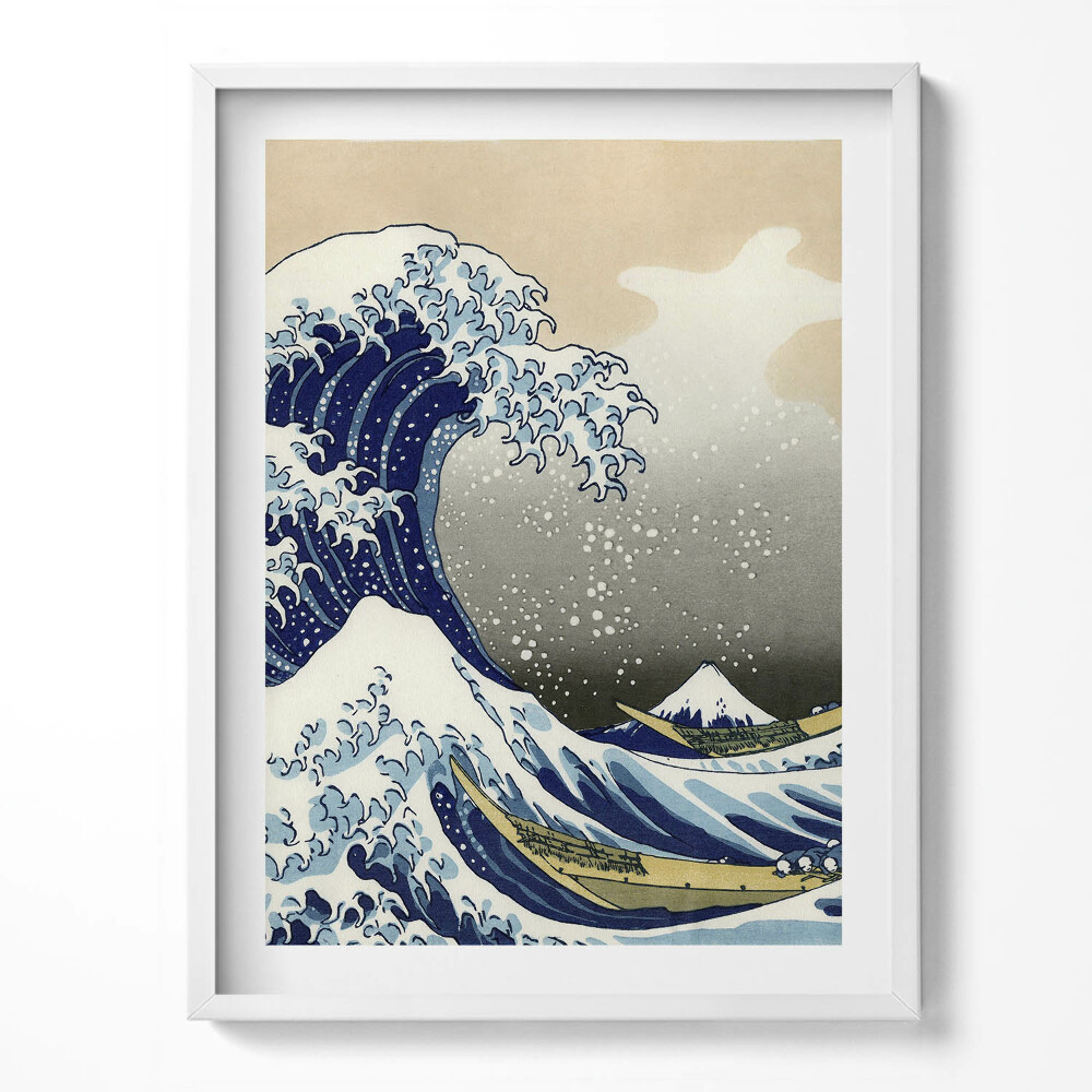 Kép keretben Nagy hullám Kanagavában