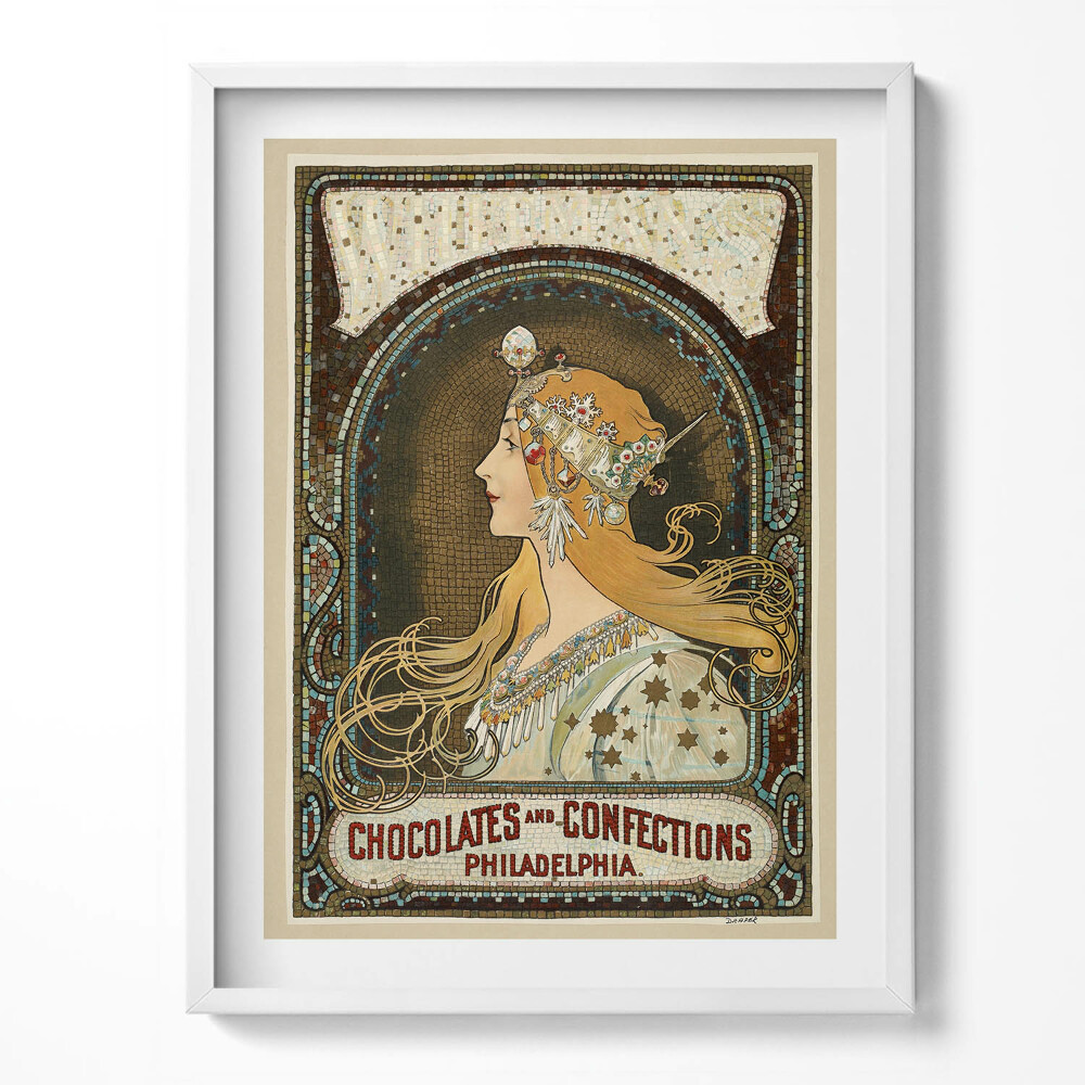 Keretezett kép Illusztráció egy nő - Alphonse Mucha