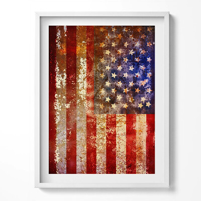 Kép keretben Amerikai zászló vintage stílusban