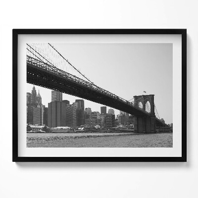 Kép keretben Híd és városi táj fekete-fehérben