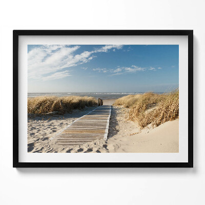 Kép keretben Tengerparti stég a homokdűnék között
