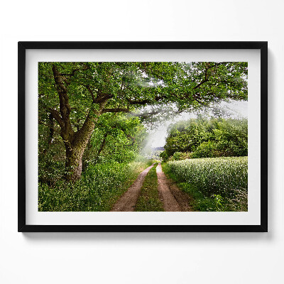 Kép keretben Zöld dombos táj keskeny ösvény