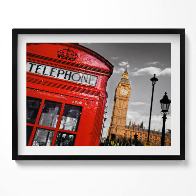 Kép keretben Piros telefonfülke és Big Ben