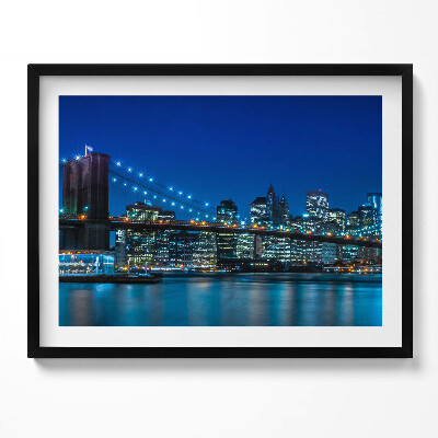 Kép keretben Éjjeli városkép és híd