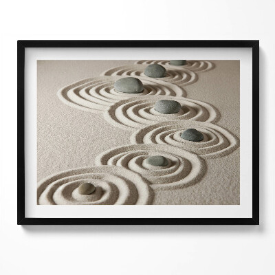 Kép keretben Kavicsok és hullámok homokban