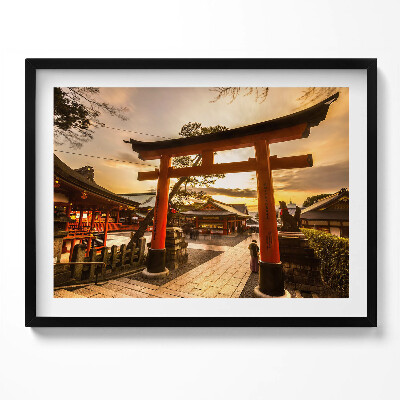 Kép keretben Torii kapu japán templom