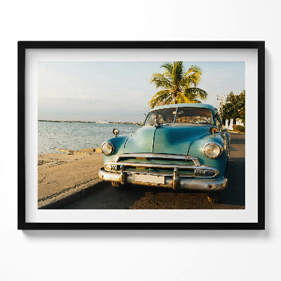 Kép keretben Régi autó a tengerparton