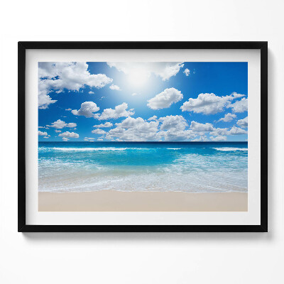 Kép keretben Tengerpart kék ég felhők