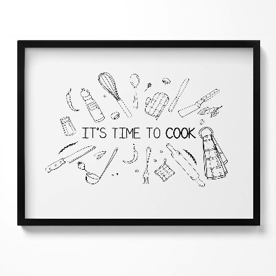 Kép keretben Főzéshez kapcsolódó eszközök és felirat