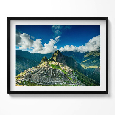 Kép keretben Machu Picchu hegyvidéki táj