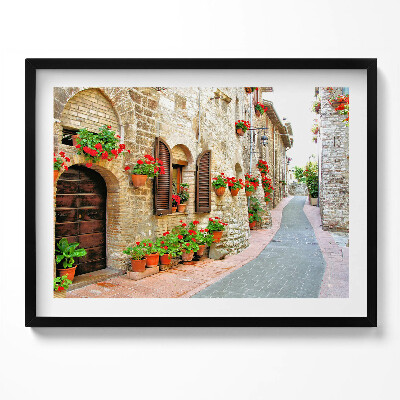 Kép keretben Virágos ablakok és fal