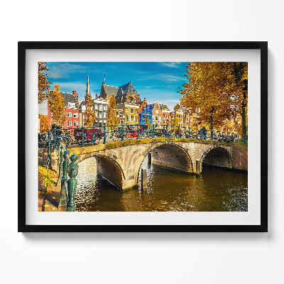 Kép keretben Hidak és kerékpárok Amsterdam városában