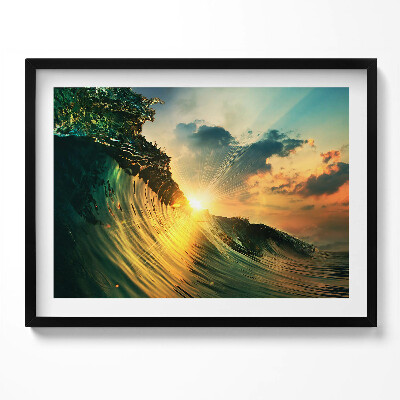 Kép keretben Naplemente a hullámok között