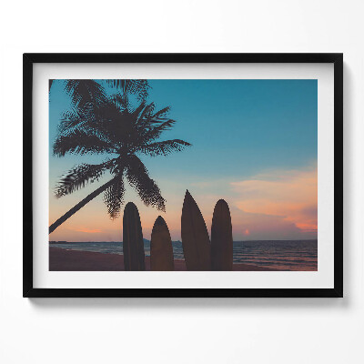 Kép keretben Tengerparti naplemente szörfdeszkák