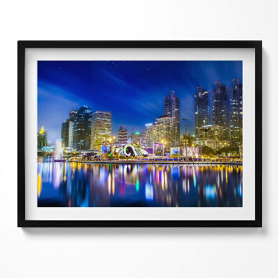 Kép keretben Modern városi táj éjszaka