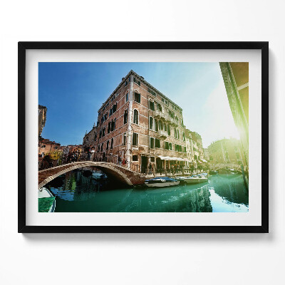 Kép keretben Velencei épület és csatorna