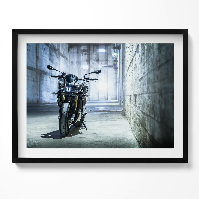 Kép keretben Fekete motor a garázsban