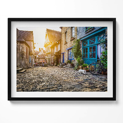 Kép keretben Történelmi utcai jelenet kőburkolat