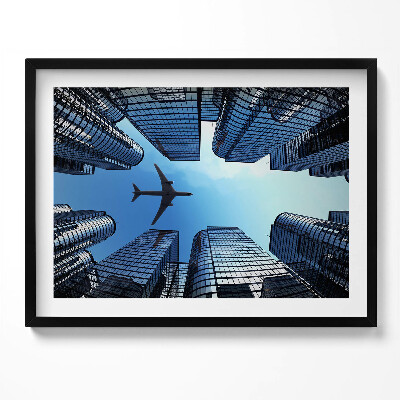 Kép keretben Modern városi táj repülőgép