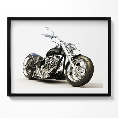 Kép keretben Motorkerékpár fényes króm