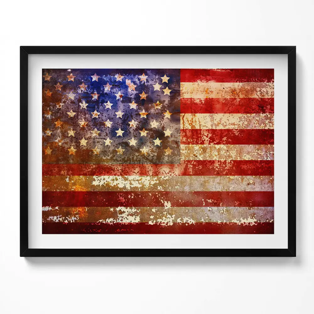 Kép keretben Amerikai zászló vintage stílusban