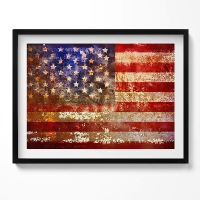 Kép keretben Amerikai zászló vintage stílusban