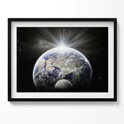 Kép keretben Föld és hold csillagfény