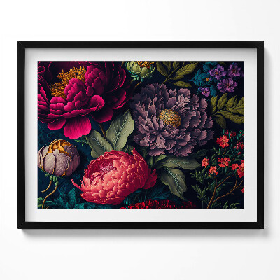 Kép keretben Virágok gazdag színvilágban