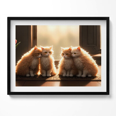 Kép keretben Három sárga macska