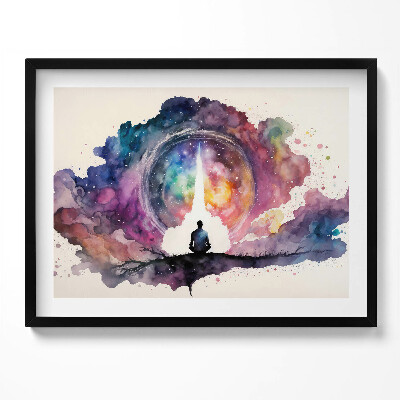 Kép keretben Meditáló figura a színes univerzumban