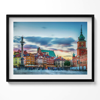 Kép keretben Városi táj épületek naplemente