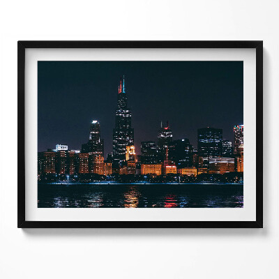 Kép keretben Éjjeli városkép felhőkarcolók