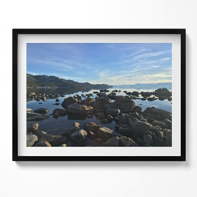 Kép keretben Tóparti sziklák és vízf surface