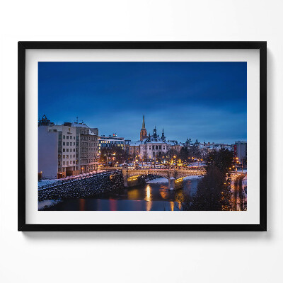 Kép keretben Városi táj éjszakai fények