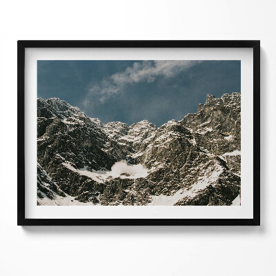 Kép keretben Havas hegycsúcsok kék ég