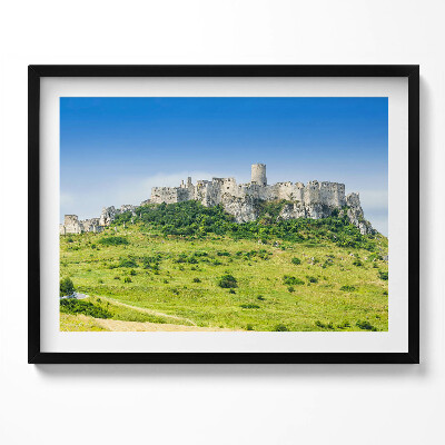 Kép keretben Várhegy zöld dombon