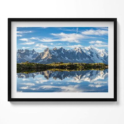 Kép keretben Hegyek és tükörsima tó