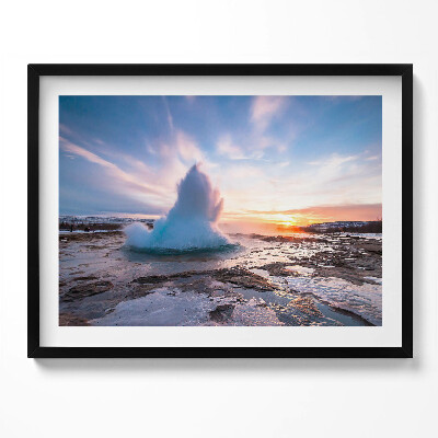 Kép keretben Tengerparti hullámok naplementében