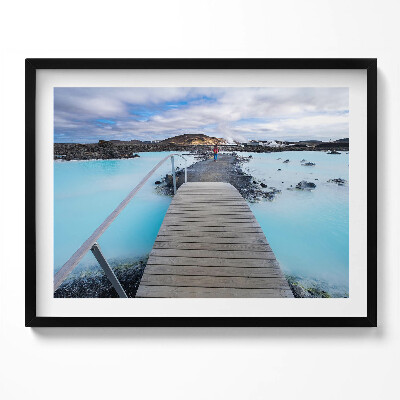 Kép keretben Kék víz híd táj