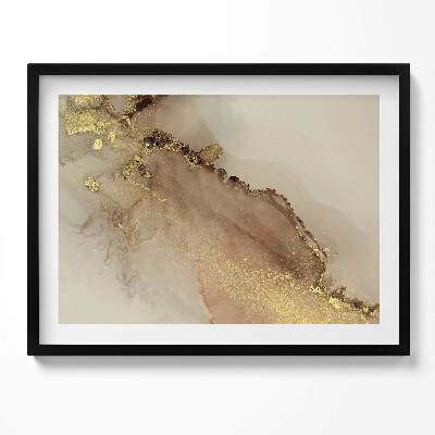Kép keretben Absztrakt arany és bézs motívum