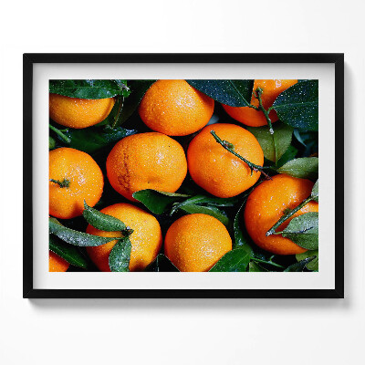 Kép keretben Narancsok zöld levelekkel