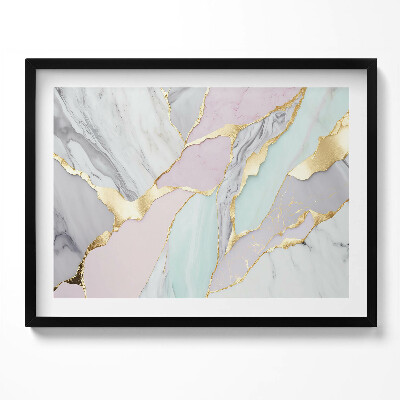 Kép keretben Absztrakt márvány mintázat arany fóliával